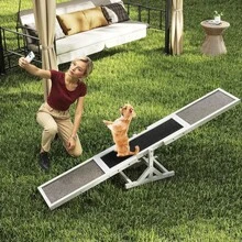 Wooden Dog Agility Seesaw, Dog Exercise & Play Set, Outdoor Run Game Toy, Climbing Platform Balance Training Equipment, Weatherproof Pet Supplies For Backyard Obstacle Courses (Grey) - White - View 9