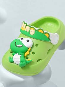 儿童卡通恐龙拖鞋夏季新款男女童透气软底婴儿趾拖鞋沙滩凉鞋 - 綠色 - 查看 3