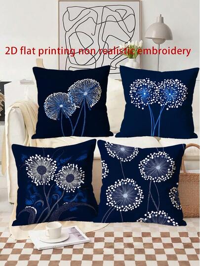 4件套波西米亚风印花抱枕套，水果、海洋、渔船图案，带拉链装饰靠垫套，可机洗，适用于室内外装饰，沙发抱枕，为客厅、卧室、派对增添活力。