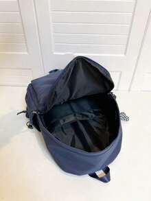 Ruitu Stationery-JYHS SHINAER Letter Print Navy Blue Backpack Casual School Bag - A - View 8