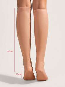 yuluan 1双/套 高品质硅胶长袜，硅胶防护保湿去角质袜，防水防裂足部护理袜，保湿美白袜，柔软弹力长袜，男女通用 - 粉色 - 查看 11