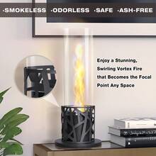 Tornado Tabletop Bio Ethanol Fireplace Indoor Outdoor,Portable Table Top Fire Pit Fuel Bioethanol Heater Black On-Site - Black + Steel + Luxury + Modern - View 3