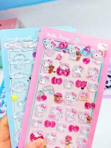 3D Luminous Embossed Melody Star Cat Stickers, No Power Needed, Perfect Gift For Holidays, Birthdays, Parties, Christmas, Easter - Multicolor - View 9