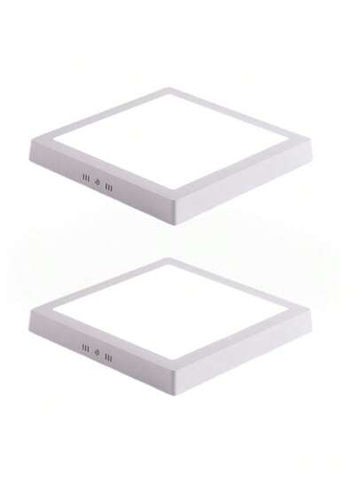 Kit 2 Luminária Painel Plafon Led 12W/18W/24W Redondo/Quadrado Branco Frio 6500k Alumínio Sobrepor