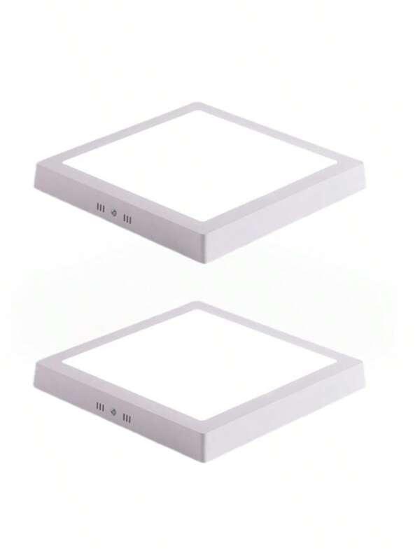 Kit 2 Luminária Painel Plafon Led 12W/18W/24W Redondo/Quadrado Branco Frio 6500k Alumínio Sobrepor