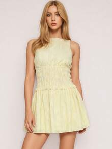 Women Short Dresses - 黃色 - 查看 2