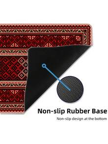 Bohemian Carpet Style Table Mat Bohemian Geometric Red Game Mouse Pad With Stitched Edge Non-Slip Rubber Base Big Mouse Pad Office Computer Keyboard Laptop Home - Multicolor - View 9