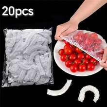 20/50/100/150/200个装可伸缩食物保鲜盖，易于使用的蔬菜保鲜盖，冰箱保鲜工具，可替代保鲜膜，水果保鲜，抗菌 - 無色 - 查看 11