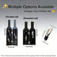 3/5 Pcs Elegant Design Wine Opener, Bottle Stopper, Pourer Gift Set, Luxury Wine Accessories Gift Box For Valentine's Day, Chinese New Year, Birthday, Wedding, Anniversary, Housewarming - Multicolor - View 5