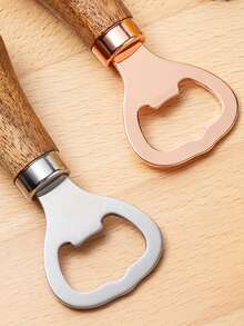 1pc Rosewood Beer Bottle Opener, Stainless Steel Bottle Opener With Wooden Handle, Modern Minimalist Beer Bottle Cap Opener, Multifunctional Soda Bottle Opener - Multicolor - View 6