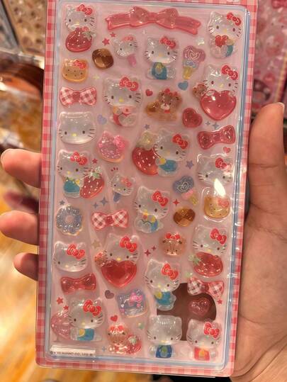 1张趣味3D卡通贴纸，可爱水晶装饰贴纸，适用于行李箱、手机、笔记本电脑（颜色随机）