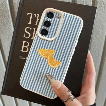1 chiếc ốp lưng điện thoại TPU mềm mại, chống sốc, họa tiết sọc cam xanh dương tươi mát và dễ thương mùa hè, tương thích với Samsung A05s, A12, A13, A14, A14 4G, A15, A21s, A23, A25, A32, A32 5G, A34, A35, A50s, A51, A52, A53, A54, A55, A71, A72, A73, S10, S20 FE, S20 Ultra, S21 Ultra, S22, S22+, S23, S24, Redmi 10C, 12C, Note 10, 11, 12, 13 Pro Plus, Note 8, 9 Pro