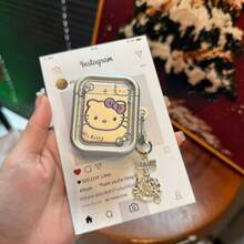 Sanrio 电镀卡通猫咪造型耳机保护套，适用于 Pro 3耳机，兼具保护功能 - 銀色KT貓 - 查看 4