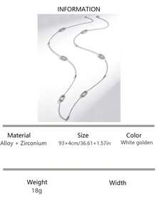 1 件女士法式镂空矩形几何长项链毛衣链，百搭分层佩戴，适合派对、聚会、休闲 - 金色 - 查看 16