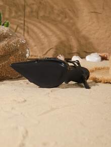 On feet& in love Women's Fashionable Elegant Criss-Cross Strap Pointed Toe V-Cut Buckle High Heel Pumps, Suitable For Dresses And Weddings - Black - View 7