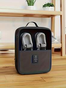 1pc Travel-Friendly Shoe Storage Bag, Large Capacity Fits 3 Pairs, Made Of Durable, Dust-Proof, Breathable Material With Ergonomic Handle, Available In Grey And Black - Multicolor - View 6