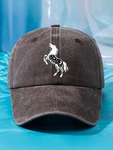 Șapcă de baseball personalizată pentru femei, cu imprimeu de cai și stele negre, mărime reglabilă, casual, la modă, stil învechit, potrivită pentru asortare zilnică, călătorii, plajă, petrecere, pescuit, cadou - Calul Lunii Stelare - Vizualizare 20