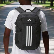 Adidas 男包女包休閒包雙肩包 TR POWE 學生書包日常戶外健身包旅遊包 IP9878 - 黑色/白 - 查看 1