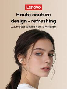 Lenovo RS123 Leather Fashionable Bluetooth Earphones, Bluetooth 6.0, Panoramic Sound, Directional Audio, Long Battery Life, ENC Call Noise Cancellation, Low Latency Gaming Mode, Open-Ear Wireless Earphones For Sports & Cycling, Elegant Holiday Gift For Smartphones & Computers - 粉色 - 查看 3