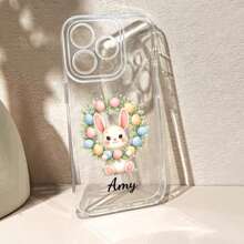 Customized Easter Name Phone Case, Customized Name Phone Case, Apple 12/13/14/15/16 Pro Plus Max And Galaxy Series, Perfect For Daily Gifts And Holidays, Romantic Easter Gifts - Multicolor - View 4
