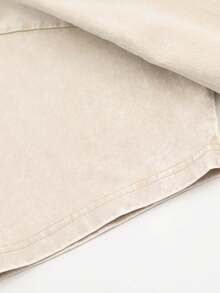 Men's Pattern Washed T-Shirt - Double Sided Printing, 100% Cotton, Short Sleeved, Summer Casual T-Shirt, Black With White Star Design, Loose Fit, Machine Washable, Daily T-Shirt | Loose Fit Shirt | 100% Cotton T-Shirt, Cotton T-Shirt - 杏色 - 查看 4