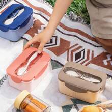 Fofa Marmita Térmica para Escola 800ml com Colher - Hermética, Portátil, Cores Aleatórias, Resistente, Presente Perfeito para Volta às Aulas - cor aleatória - Visão 3