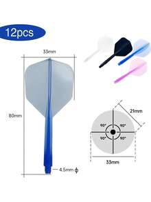 24/12个/5个一体式飞镖镖翼和镖杆，个性化不易碎二合一飞镖镖翼和镖杆套装 - 彩色 - 查看 3