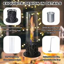 Tornado Tabletop Bio Ethanol Fireplace Indoor Outdoor,Portable Table Top Fire Pit Fuel Bioethanol Heater Black On-Site - Black + Steel + Luxury + Modern - View 2