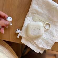 White Bow Earphone Case, Compatible With Apple 1/2/3/4/Pro/Pro2/Pro3 Protective Case, Luxury Rhinestone Anti-Drop Earphone Protective Cover - White - View 5