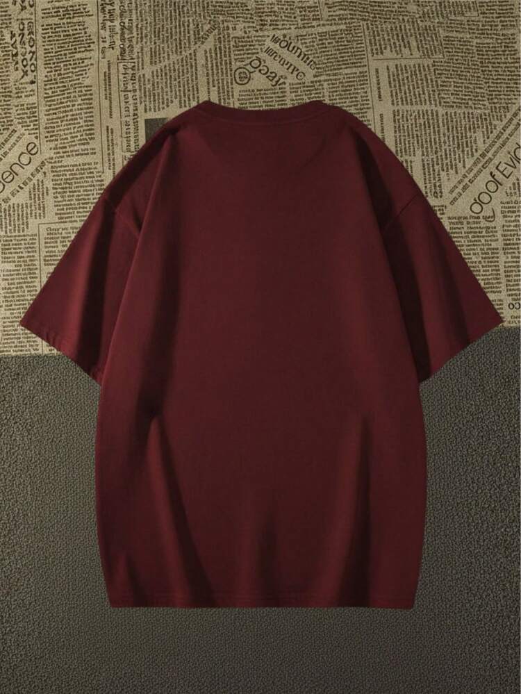 Premium Cotton Rock And Roll T-Shirt With Exclusive Language 2026 - Maroon - View 2
