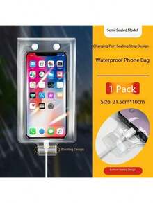 新款通用手机防水袋，适用于外卖骑手，带夹子支架、触摸屏保护套和防雨罩。 - 無色 - 查看 3