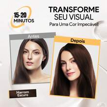 IIIMEIDU MEIDU Hair Dye, 500ml, Unisex Shampoo And Dye, 3 In 1 Long-Lasting, Effectively Covers Gray Hair, Contains Ginseng, Ginger, Black Sesame And Other Extracts For Hair Care, Suitable For All Hair Types. - 深棕色 - 查看 8