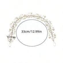 1pc Elegant ABS Plastic Plant-Shaped Headband, Bridal Wedding Hair Accessory, All Season - Silver - View 7
