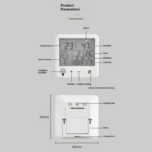 数字温湿度计，带时钟 - 5 秒快速刷新，背光，摄氏度/华氏度双显示，适用于家庭、办公室、卧室 - 白色 - 查看 9