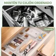 zxx25PCS Organizadores de Caones de Plastico Tranrente Organizador de Maquillae b en 4 Tamaños Diferentes Organizadores de Acco para Maquillae Escrito oyas Cocina y Bañoorganizador de cocina - 25 piezas - Ver 5