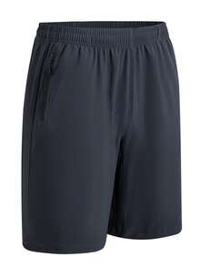 Two-Pack Of Men's Elastic Athletic Shorts With An Elastic Waistband And Zippered Pockets. Suitable For Sports, Fitness, Hiking, Outdoor Activities, Basketball, Soccer, Golf, Etc. A Great Gift For Men, Especially For Valentine's Day. - 黑色+深灰 - 查看 9