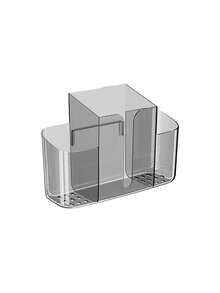 1pc Bathroom Tissue Paper Holder, Transparent Wall-Mounted Storage Box, Multifunctional Rack Without Drilling - Multicolor - View 10