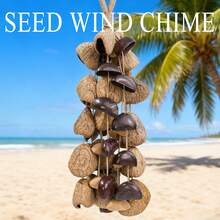 Handcrafted Seed Shaker Bell, 70-Seed Natural Seed Shell Muyu, Mokugyo, Sound Healing Instrument For Meditation, Yoga, Stress Relief - 1PC - View 2