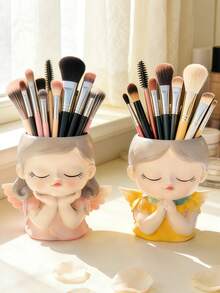 1 hộp đựng cọ trang điểm thanh lịch, thích hợp để cất giữ cọ trang điểm, có thể dùng làm vật trang trí bàn làm việc hoặc quà tặng cho bạn bè, người thân, hoặc trang trí sinh nhật. - Nhiều màu - Xem 2