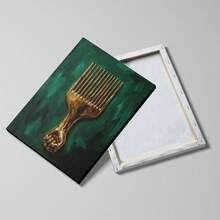 1幅装裱/未装裱非洲力量帆布海报，金色绿色可选，非洲中心主义奢华墙面艺术印刷品，简约少女风房间美学装饰复古画，适用于公寓、客厅、卧室、现代家居装饰 - A - 查看 5