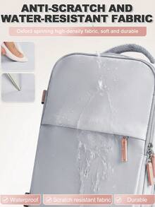 Floless 可折叠旅行笔记本电脑背包，符合航空公司规定，男女通用旅行包，可压缩旅行背包，14英寸笔记本电脑商务背包，防水大容量包 - 灰色 - 查看 8