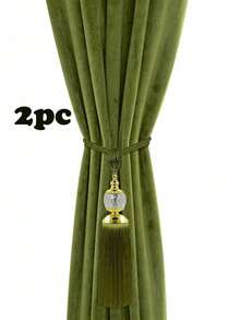 2pcs Luxury Crystal Pendant Tasseled Tie-Back Curtain Decor, Multi-Color Options, Suitable For Curtain Fixing And Decoration - 2pcs - View 15