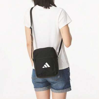  Adidas ESSENTIALS 4.4L Shoulder Bag With Brand Logo Design, Unisex And Couple Style, Black.