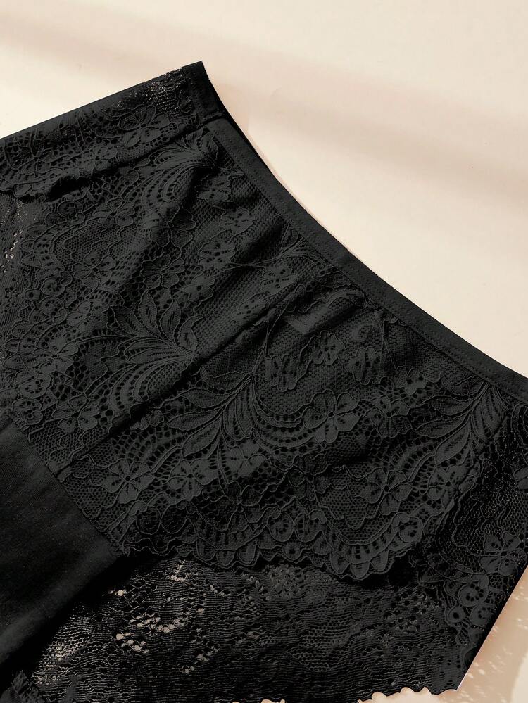 3pcs/Pack Women Lace Panties, Comfortable High Waist Briefs, Random Colors - Multicolor - View 6