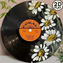 1pc Vintage Style 2D Flat Black Vinyl Record Wall Art - 8 Inch Round Metal Sign Plaque With Sunflower Design, Reusable Classic Decor For Home, Bar, Cafe, Club, Dorm - Great Gift For Music Lovers, Wall Decor Plaque | Retro Decor | Music Room Decor, Hole Pattern As Size Chart - No Frame Easy Hanging Decoration, Retro Kitchen Decor, 2D Flat Art, Pre-Drilled Holes, Random Hole Style - Metal Wall Art, Tin Signs, Vintage Metal Signs, Retro Wall Decor, Rustic Metal Art, Cool Metal Signs, Man Cave Decor, Garage Signs, Classic Metal Art, Unique Wall Art , Mother's Day, Father's Day Room Decor, Bathroom Deccor, Posters - 彩色 - 查看 3