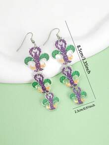 1对时尚嘉年华系列耳环，适合节日派对和日常佩戴 - 彩色 - 查看 3