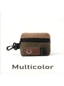 Mini Retro Colorblock Zipper Pouch, Lightweight Coin Purse, Portable Versatile Earphone Bag - Màu xanh Ô liu - Xem 2