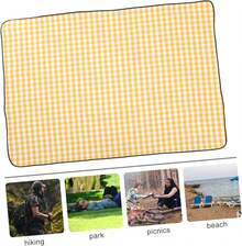 Mantel de Picnic Grande Resistente la Humedad Color Amarillo y Crema para Playa Camping y Picnic Tapete Portátil para Exteriores - A - Ver 7