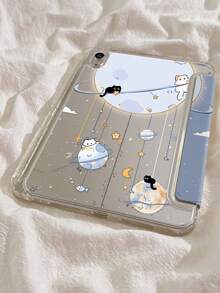 Ốp lưng hai mặt bằng acrylic trong suốt hình hành tinh, mặt trăng và mèo hoạt hình tinh tế và đáng yêu này có khả năng chống sốc và bền bỉ, phù hợp với iPad thế hệ thứ 7, 8 (10.2 inch) và 10. Sản phẩm có khe cắm bút tích hợp, hỗ trợ chức năng ngủ/thức và nhiều chế độ giá đỡ gập, là món quà lý tưởng cho dịp lễ. - Nhiều màu - Xem 6