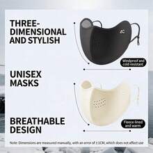 Warm Face Mask For Autumn/Winter, Dust-Proof And Cold-Proof, Women's Cycling Face Mask, Thick Fleece Warm Face Mask, Thick Windproof And Cold-Proof, Breathable 3D Face Mask - Multicolor - View 1